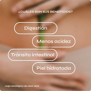 Jugo ecológico de aloe vera para digestión y piel