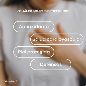Vitamina E antioxidante para piel y protección celular