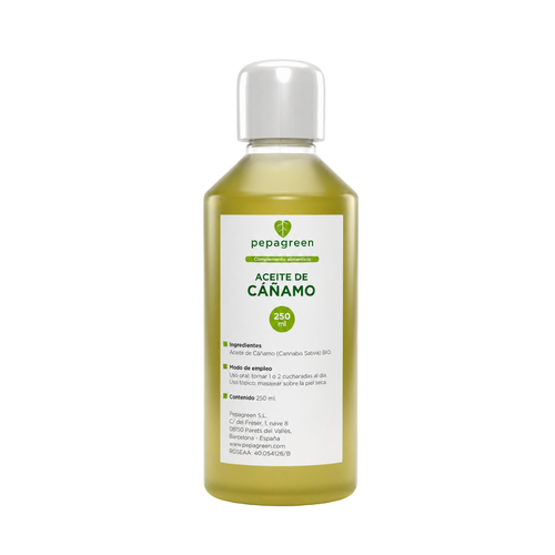 Aceite de cáñamo ecológico prensado en frío