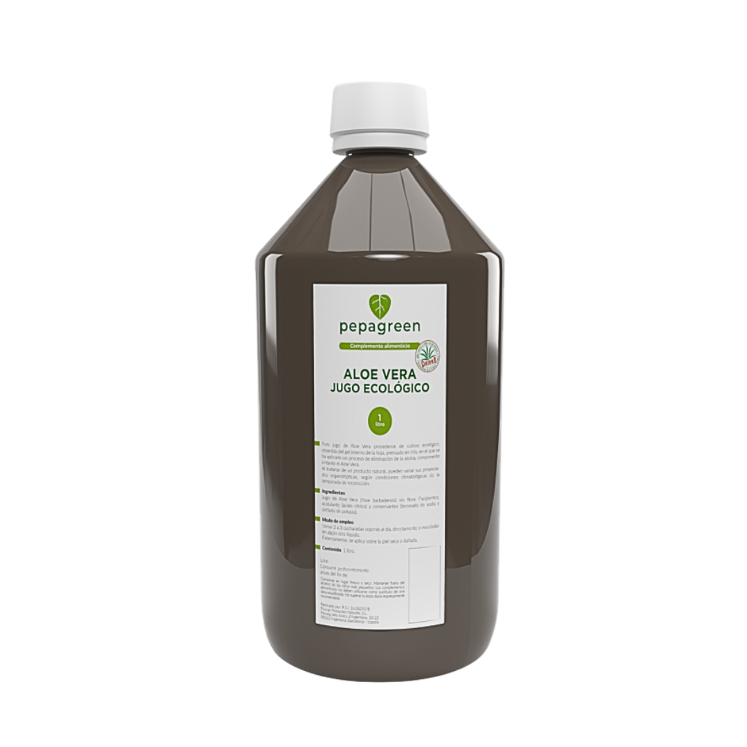 Jugo ecológico de aloe vera para digestión y piel